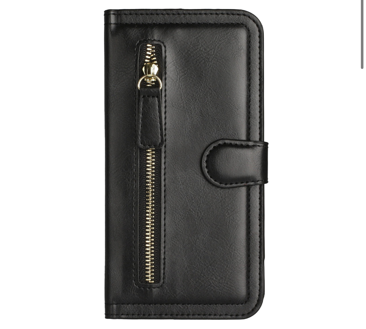 iPhone 14 PRO 6.1" Premium Wallet MultiCard Holder Money Zipper With Magnetic Flap - Black