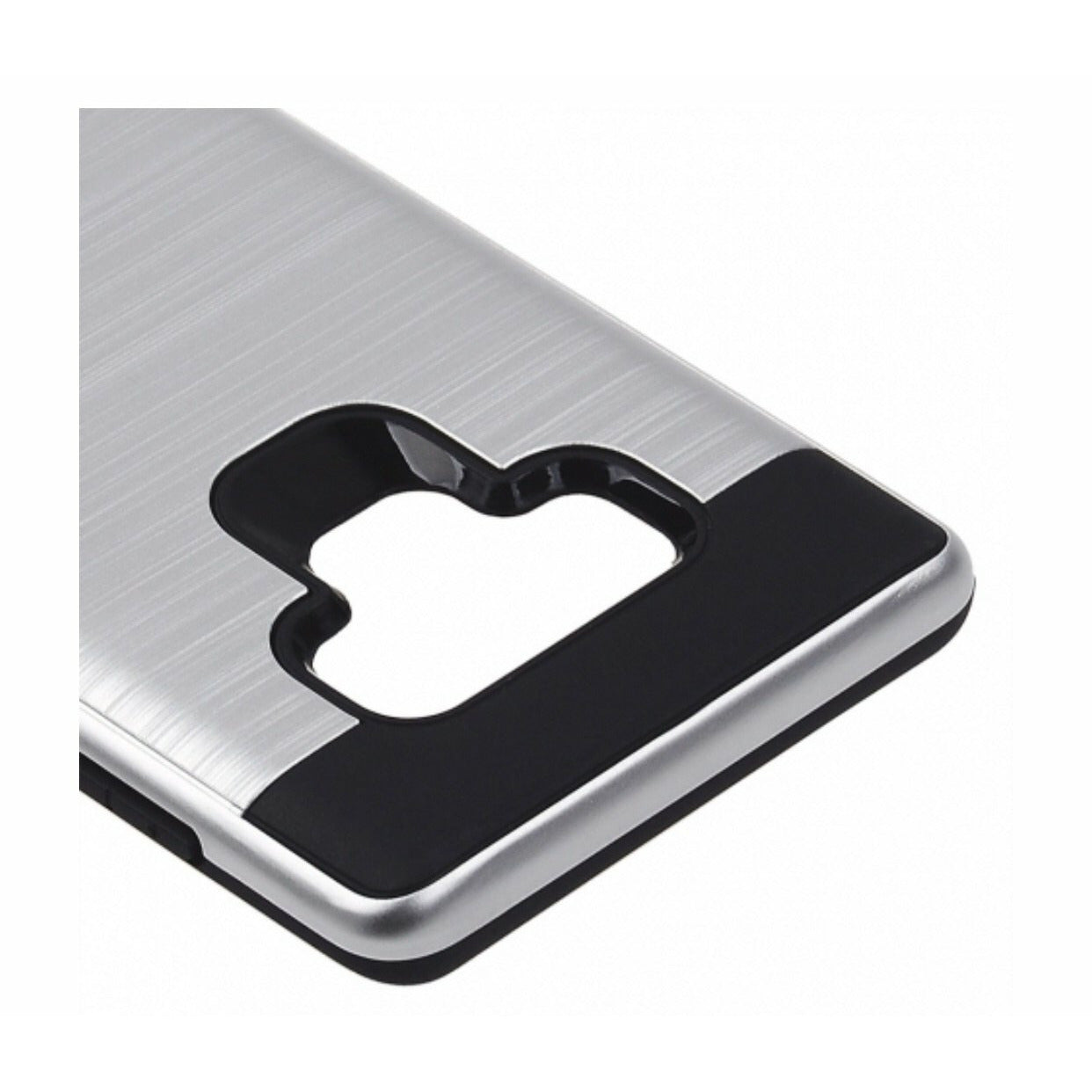 Samsung Galaxy Note 9 Hybrid Protector Cover - Silver / Black Brushed