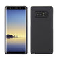 SAMSUNG GALAXY NOTE 8 - SOLID BLACK HONEY LEATHER BACK COVER ON BLACK TPU SKIN