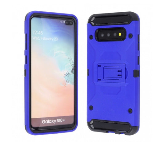 Samsung Galaxy S10 Plus - Cobalt Blue Colored Horizontal Hard Back Kickstand Case