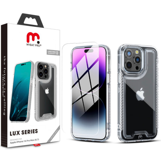 MyBat Pro Lux Series Case with Tempered Glass for Apple iPhone 14 Pro Max (6.7) - Clear