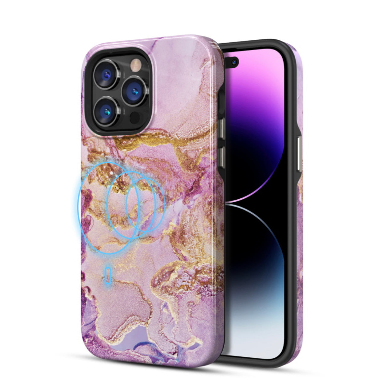 MyBat Pro Fuse Series MagSafe Case for Apple iPhone 14 Pro Max (6.7) - Purple Marble