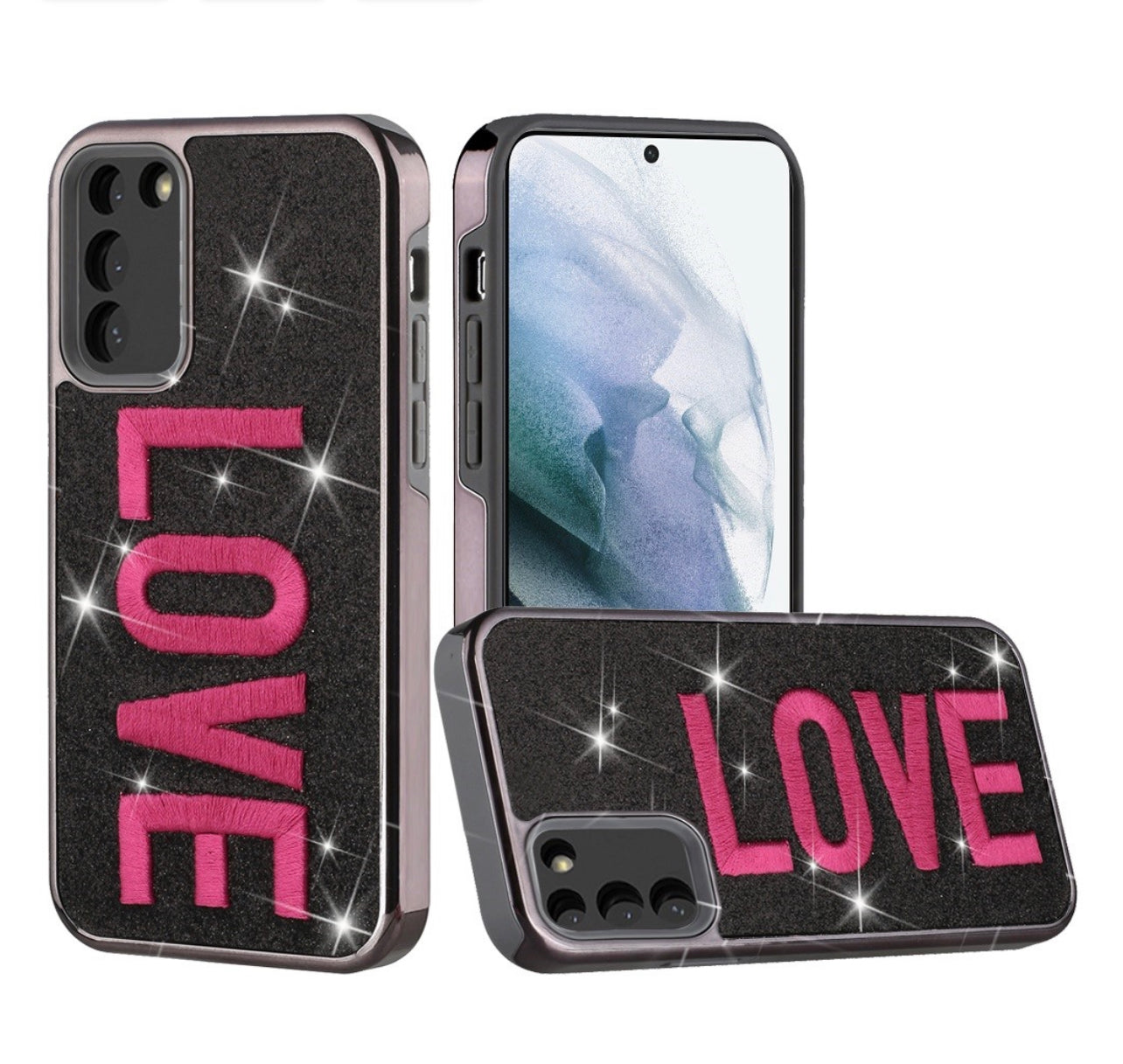 Galaxy s22 Ultra Love Embroidery Bling Case