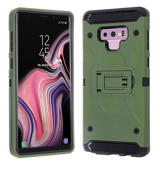 Samsung Galaxy Note 9 - Army Green Colored Horizontal Kickstand Case