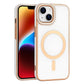 For Apple iPhone 14 TPU Impact Rugged MagSafe Cover Case w/Gold Bumper