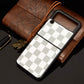 Samsung Galaxy Z Flip 3 5G Slim Folding Plaid PU Leather Case