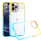 iPhone 14 PRO MAX 6.7" Radiant Two Tone Transparent Thick Hybrid Case Cover - Yellow/Light Blue