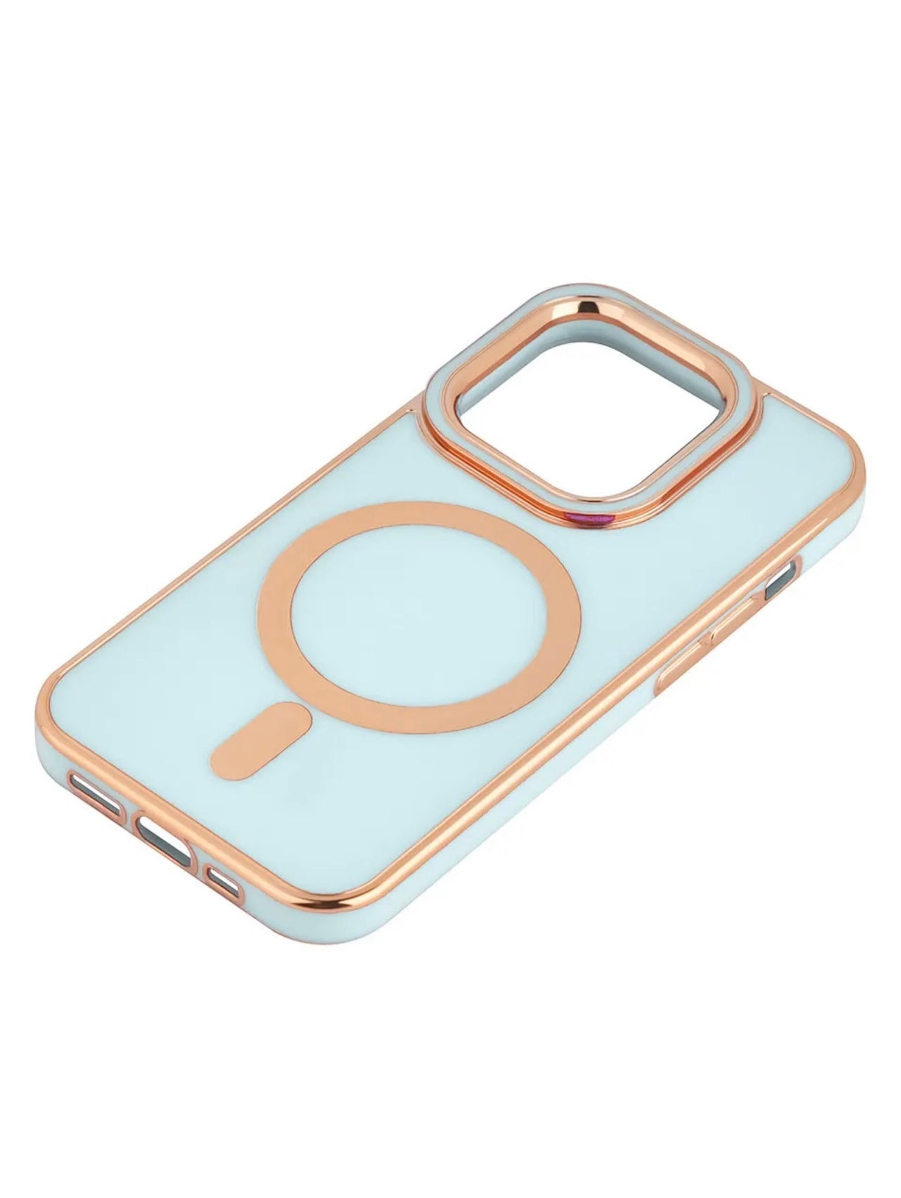 For Apple iPhone 14 Pro Max - TPU Impact Rugged MagSafe Cover Case w/Gold Bumper