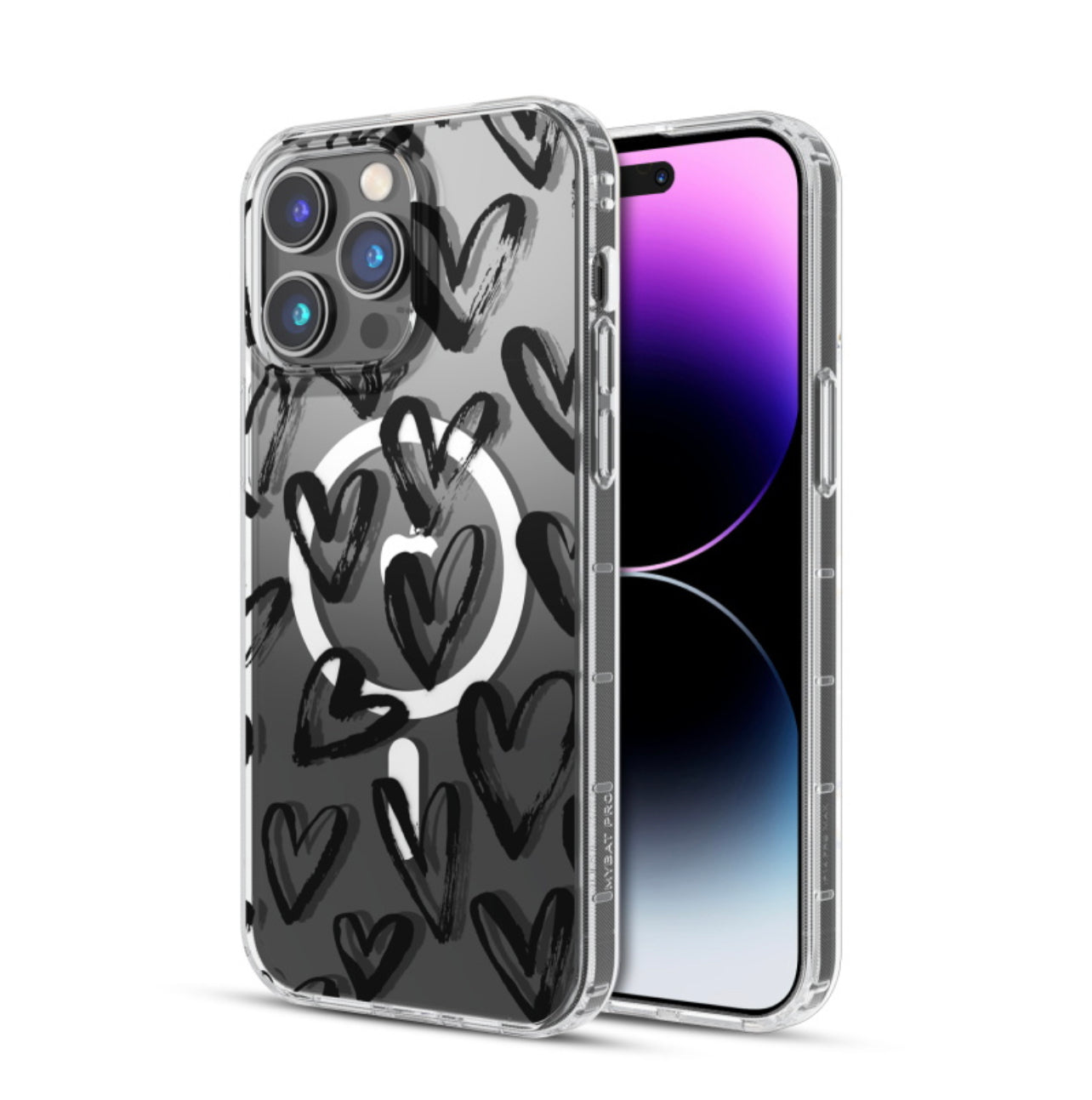 MyBat Pro Mood Series MagSafe Case for Apple iPhone 14 Pro Max (6.7) - Black Hearts