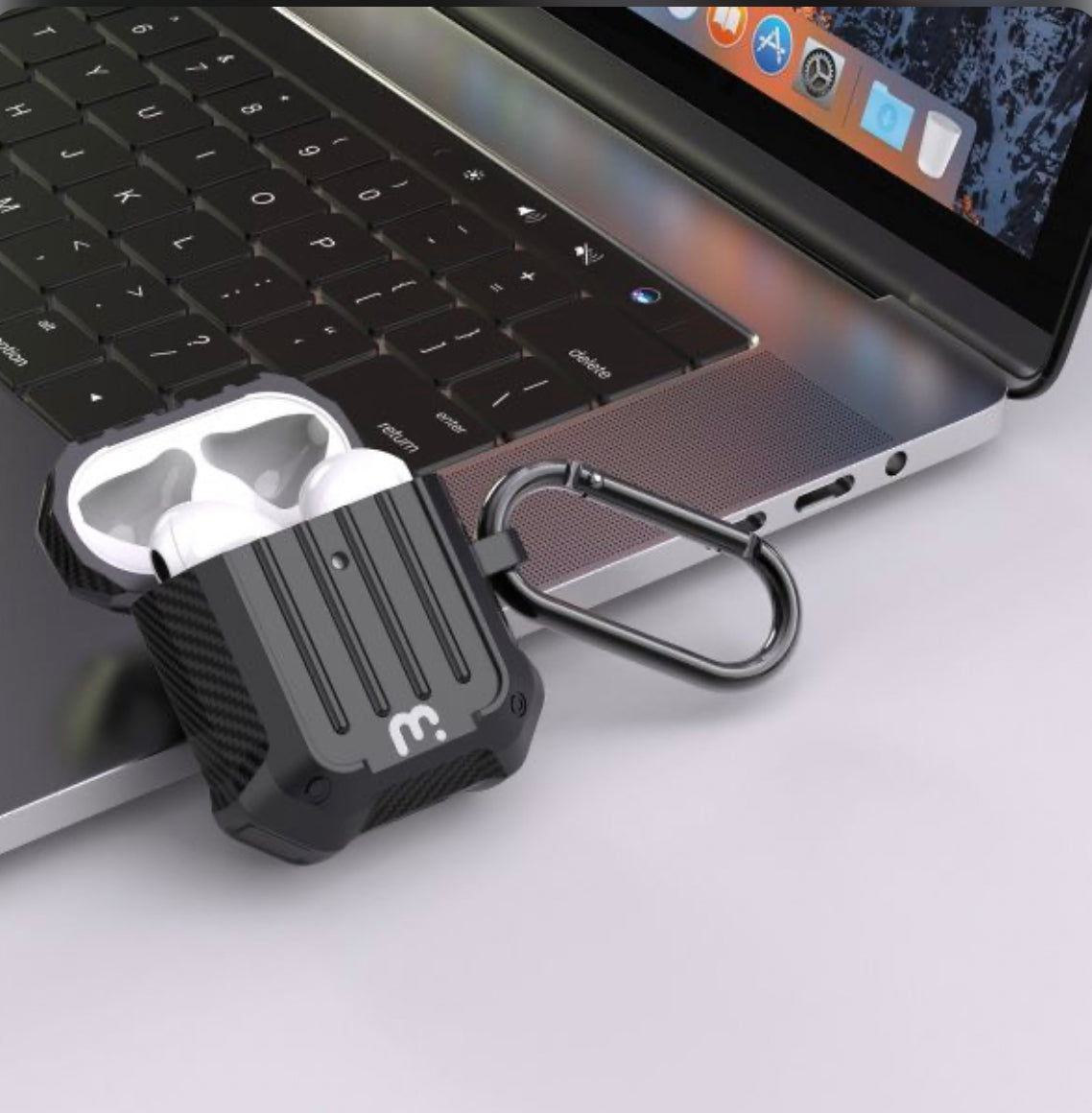 MYBAT PRO CARBON FIBER SERIES CASE FOR APPLE AIRPODS - BLACK