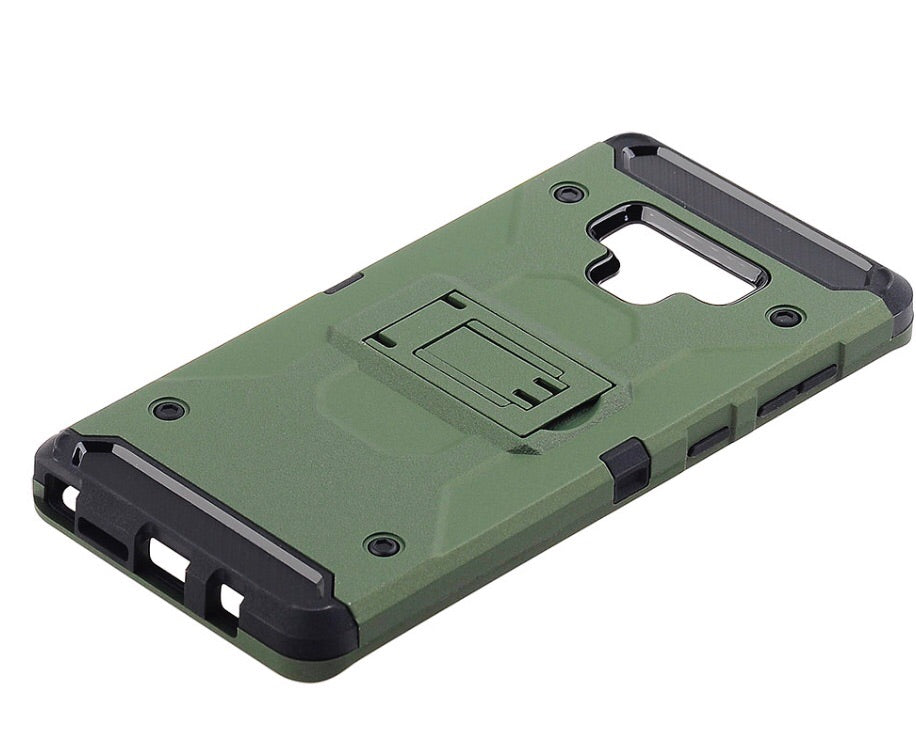 Samsung Galaxy Note 9 - Army Green Colored Horizontal Kickstand Case