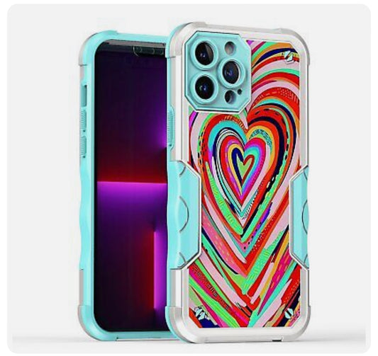 iPhone 14 6.1" Attractive Design Shockproof Hybrid Case Cover