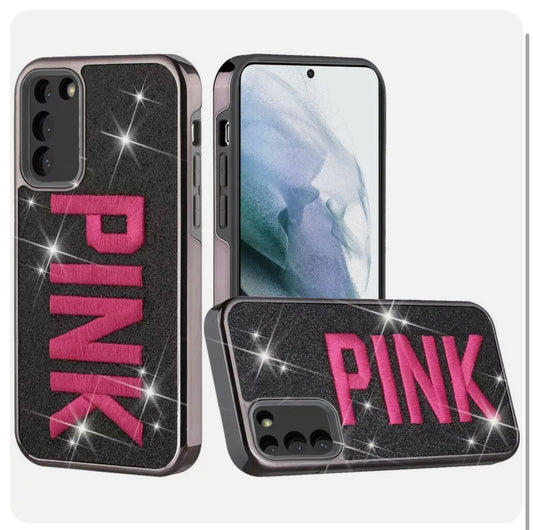 Galaxy S22 Bling Glitter Chrome Hybrid Case Cover