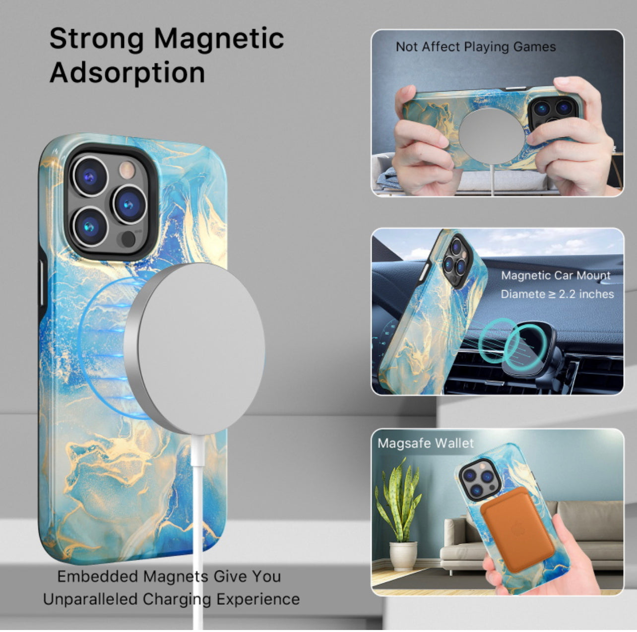 MyBat Pro Fuse Series MagSafe Case for Apple iPhone 14 Pro Max (6.7) - Ocean Marble