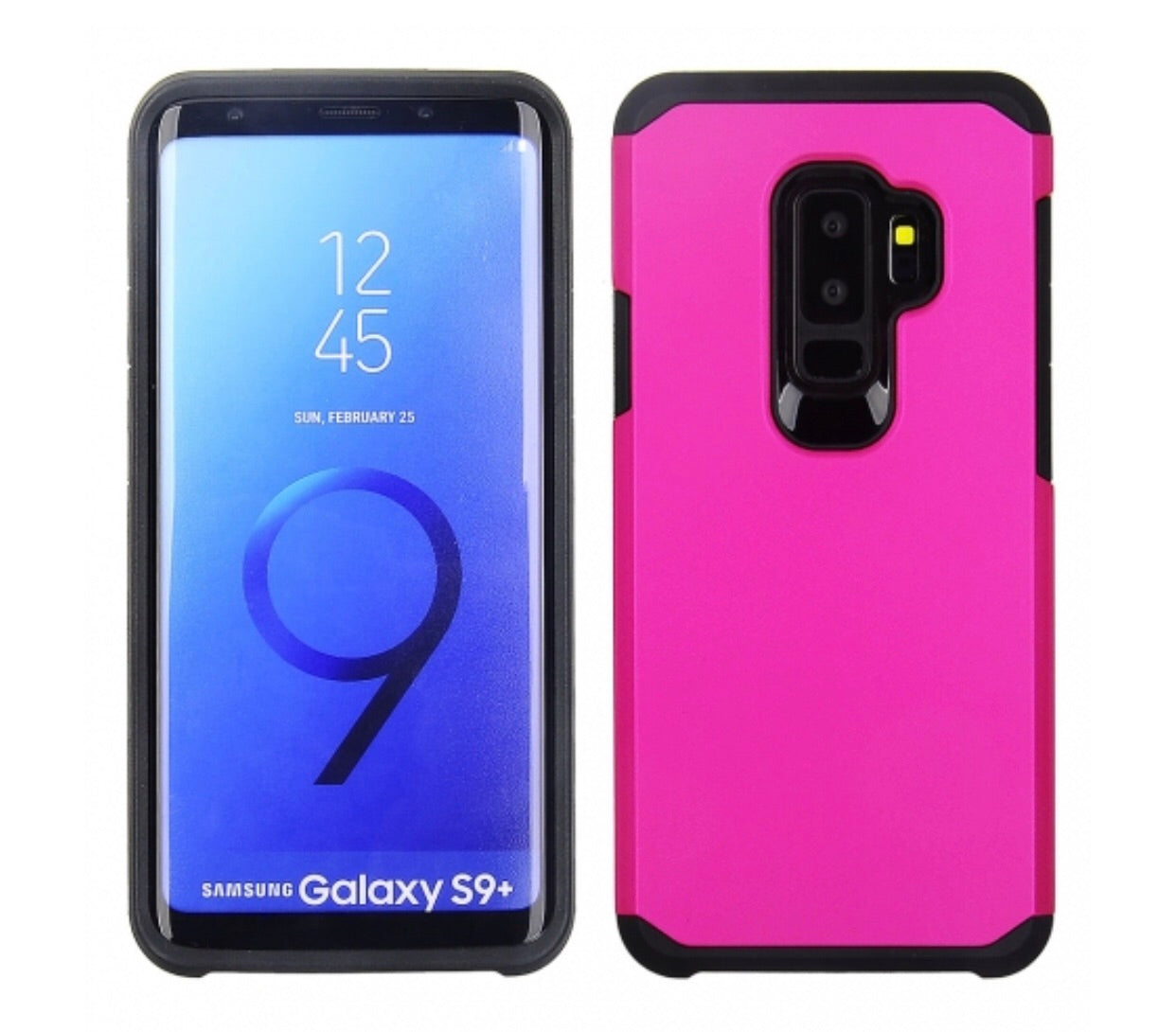 Samsung Galaxy S9 Plus - Solid Hot Pink Honey Leather Back Case